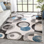 Avi Modern Geometric Grey Blue Rug 54514