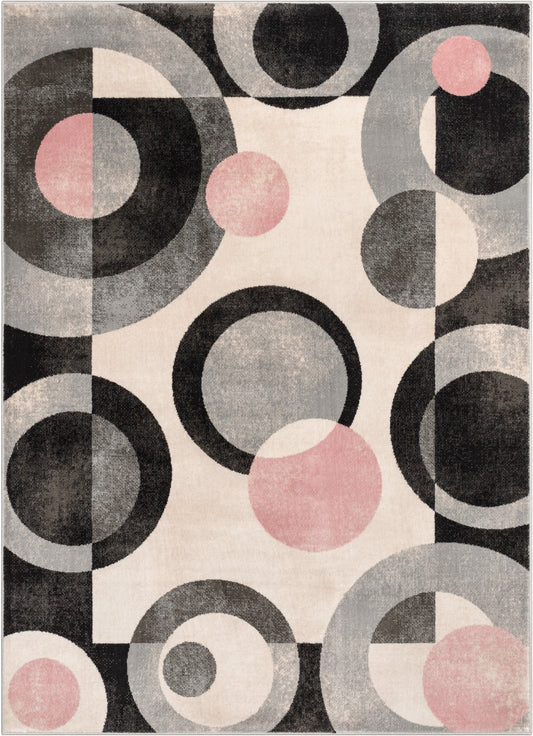 Avi Modern Geometric Grey Blush Rug 54519