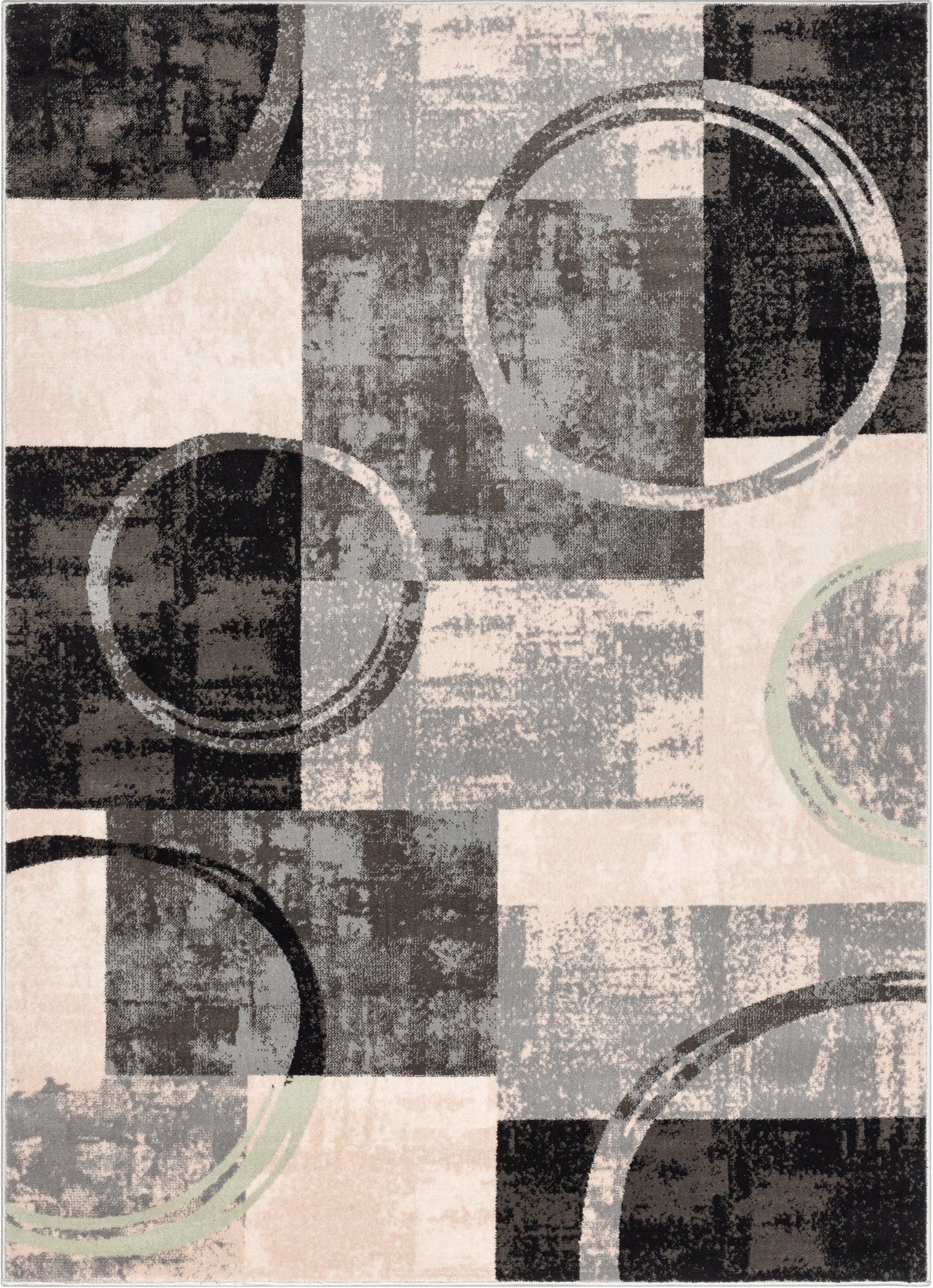 Shai Modern Geometric Grey Green Rug 54525