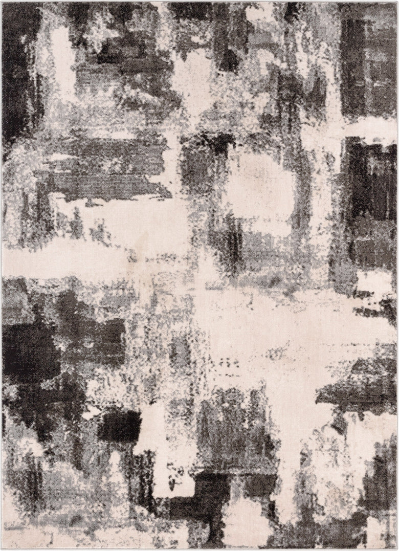 Kalia Modern Abstract Grey Black Rug 54557