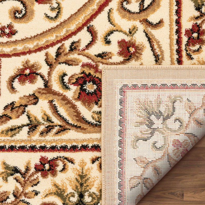 Casbah Traditional Oriental Medallion Persian Cream Rug 54942