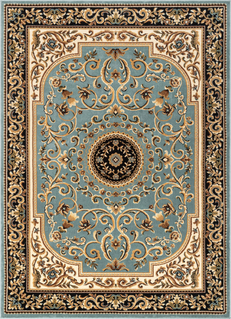 Casbah Traditional Oriental Medallion Persian Blue Rug 54946