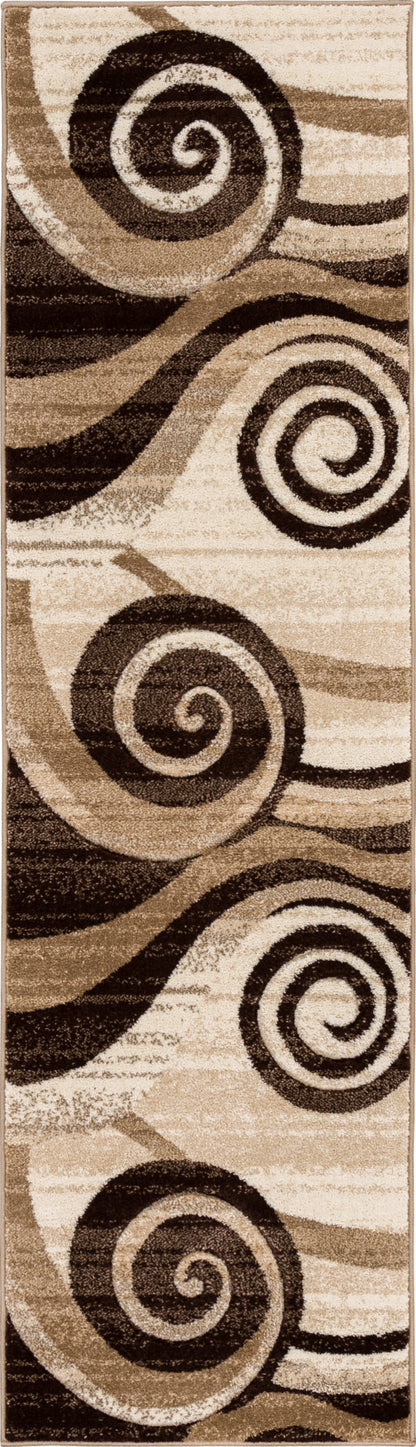 Whirlwind Brown Modern Rug