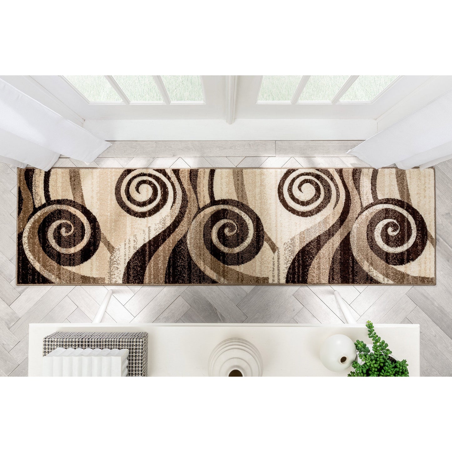 Whirlwind Brown Modern Rug