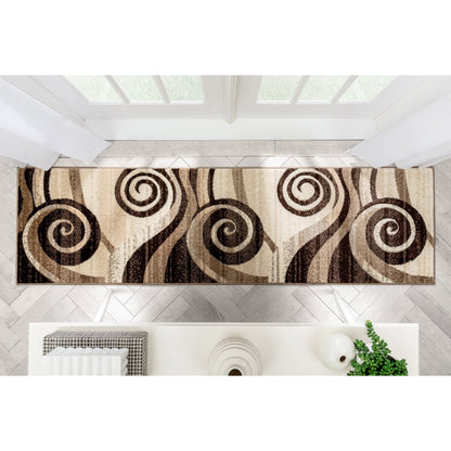 Whirlwind Brown Modern Rug