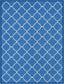 Brooklyn Trellis Blue Modern Non Slip Washable Rug 6516