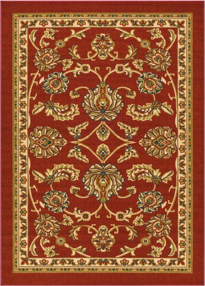 Tabriz Red Traditional Non Slip Washable Rug 6630