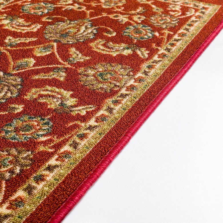Tabriz Red Traditional Non Slip Washable Rug 6630