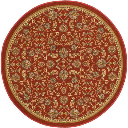 Tabriz Red Traditional Non Slip Washable Rug 6630