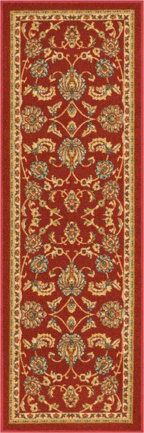 Tabriz Red Traditional Non Slip Washable Rug 6630