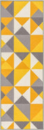 Vector Yellow Geometric Non Slip Washable Rug 6661