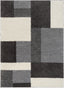 Cubes Geometric Boxes & Squares Dark Grey Thick Shag Rug 7007