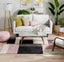 Cubes Geometric Boxes & Squares Blush Grey Thick Shag Rug 7009