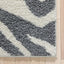 Zebra Animal Print Stripes Light Grey Ivory Thick Shag Rug 7036