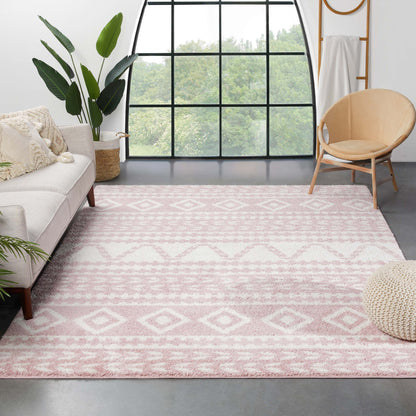 Cossima Tribal Moroccan Pink Shag Rug 7770