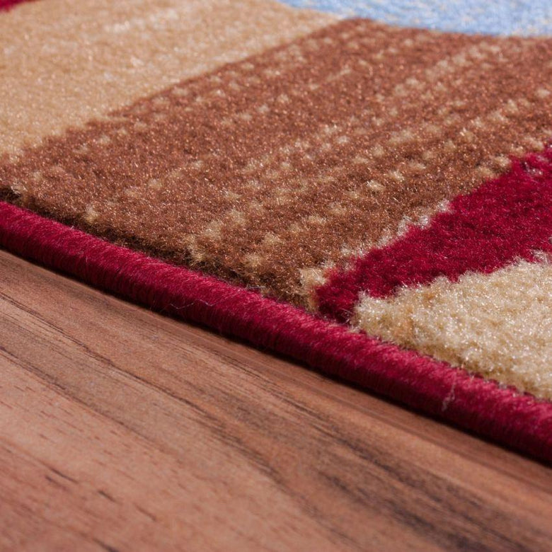 Riga Circles Red Abstract Rug 8420