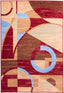 Riga Circles Red Abstract Rug 8420