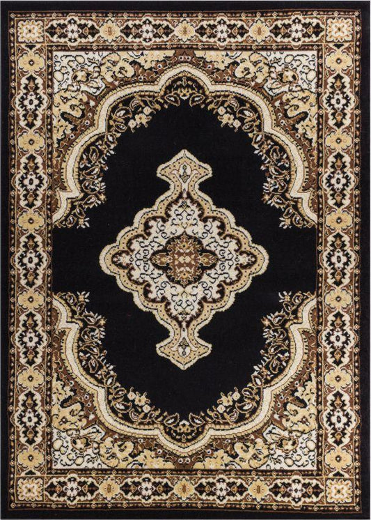 Tehran Traditional Black Traditional Rug 8573