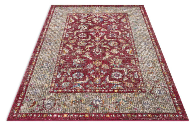 Vanessa Red Vintage Oriental Persian Mosaic Rug AE-50