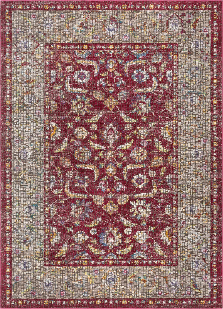Vanessa Red Vintage Oriental Persian Mosaic Rug AE-50