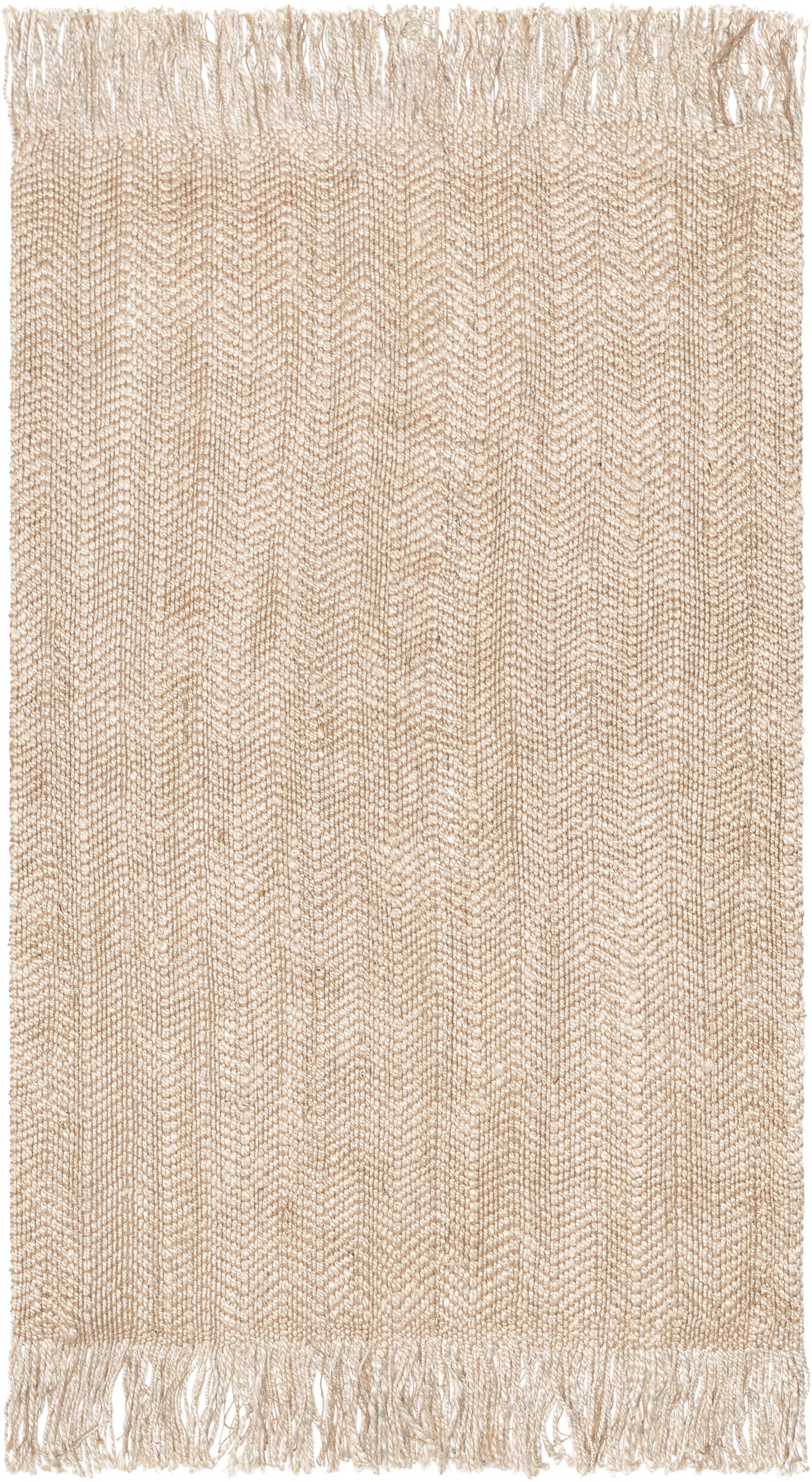 Lola Jute Chevron Natural Hand-Woven Chunky-Textured Rug ALE-12