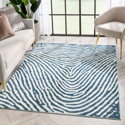 Asiya Modern Geometric Blue High-Low Rug ANT-24