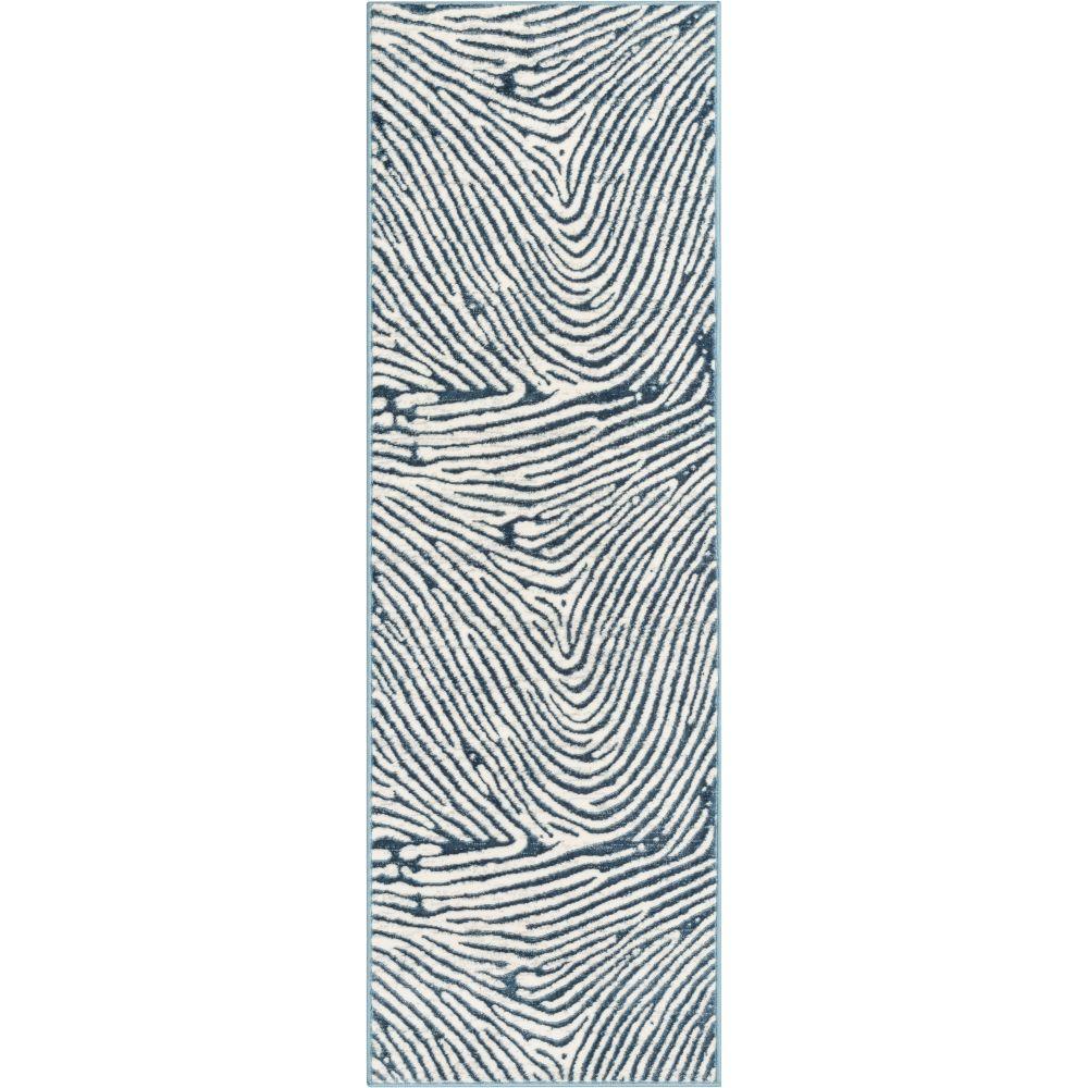 Asiya Modern Geometric Blue High-Low Rug ANT-24