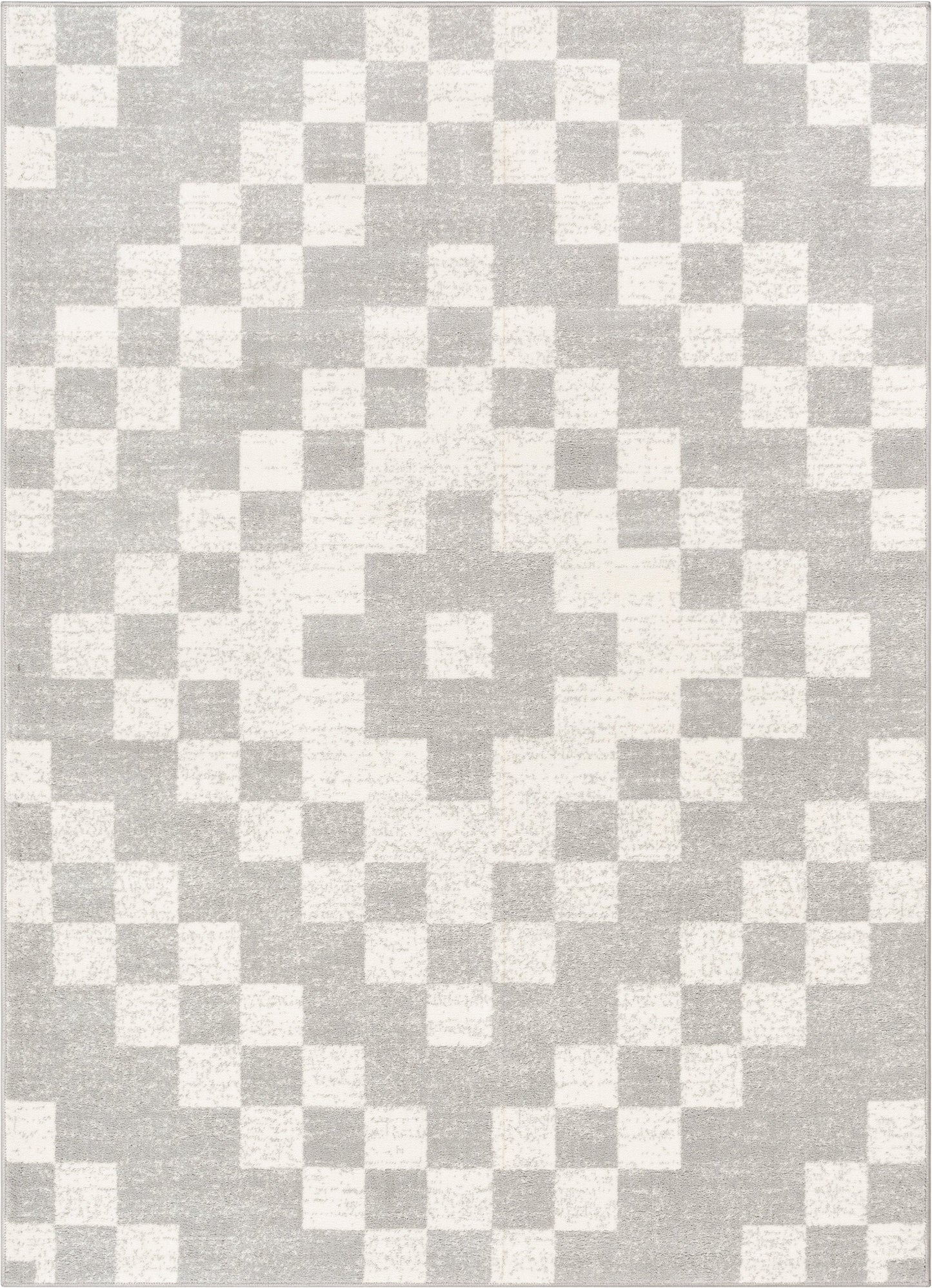 Beren Southwestern Geometric Ivory High-Low Rug ANT-32