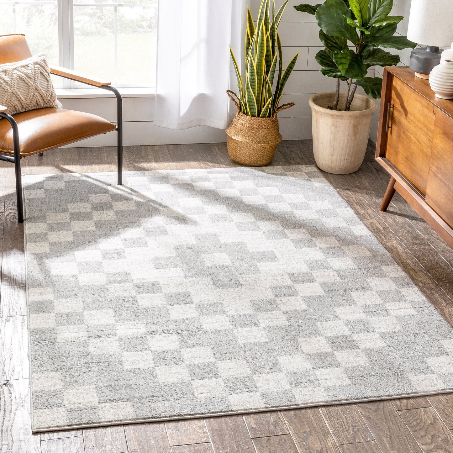 Beren Southwestern Geometric Ivory High-Low Rug ANT-32