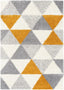 Reily Mid-Century Modern Geometric Triangle Pattern Yellow Shag Rug ARD-11