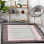 Arian Modern Border Pattern Blush 3D Hand-Carved Rug AST-59