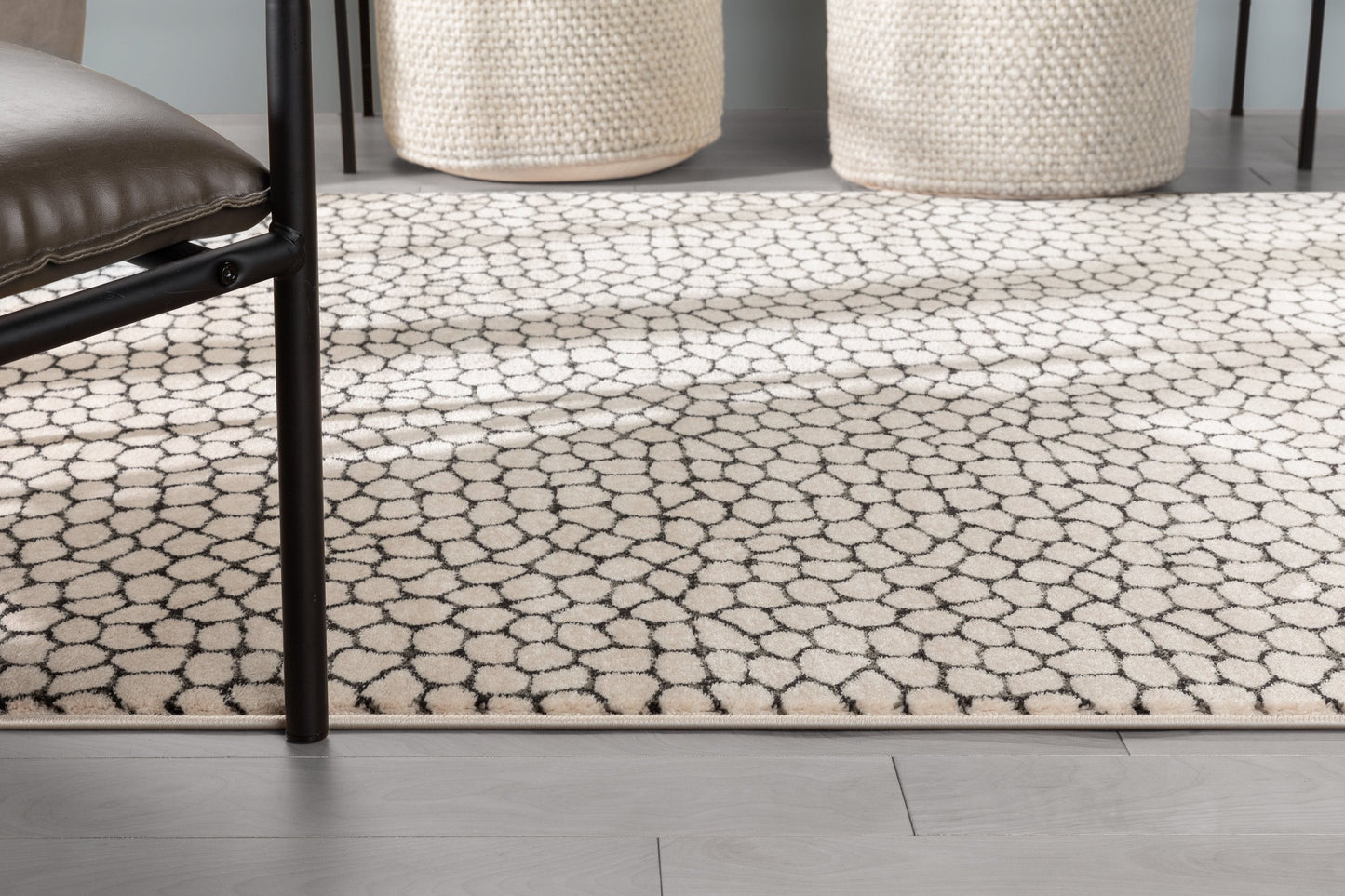 Asher Modern Pebbled Ivory Soft Rug BAL-12