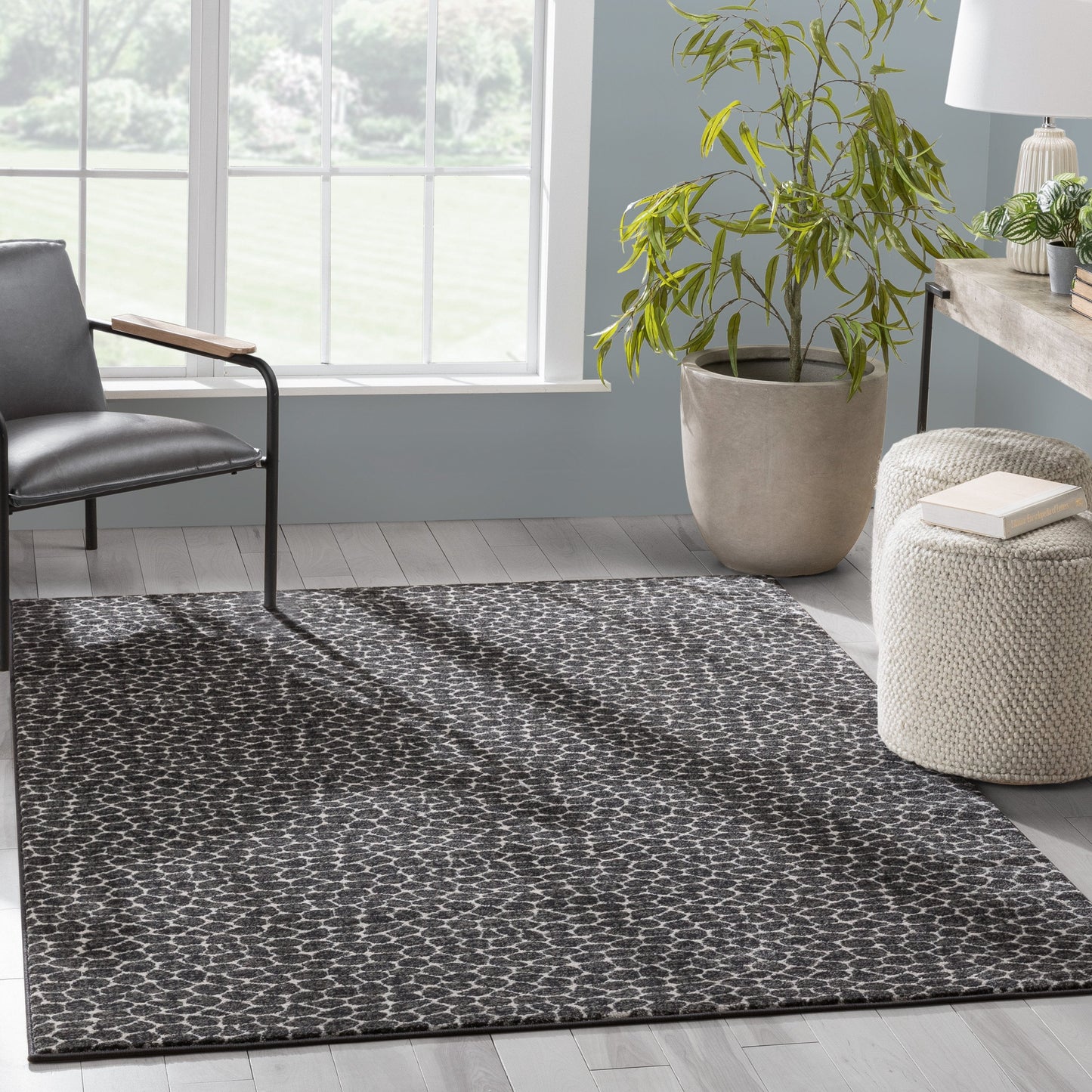 Asher Modern Pebbled Brown Soft Rug BAL-18