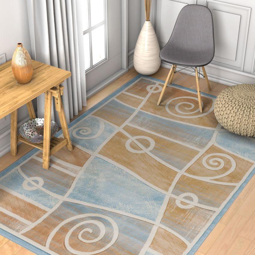 Springfield Blue Modern Rug BK-16