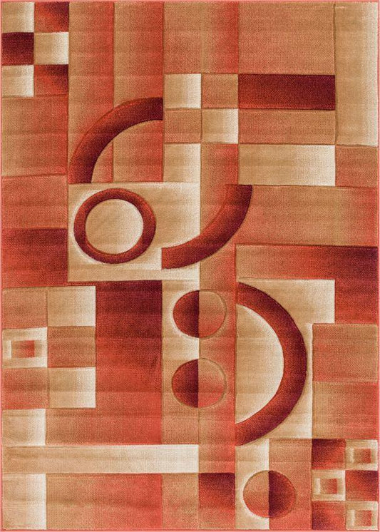 South Street Orange Modern Geometric Rug BK-69