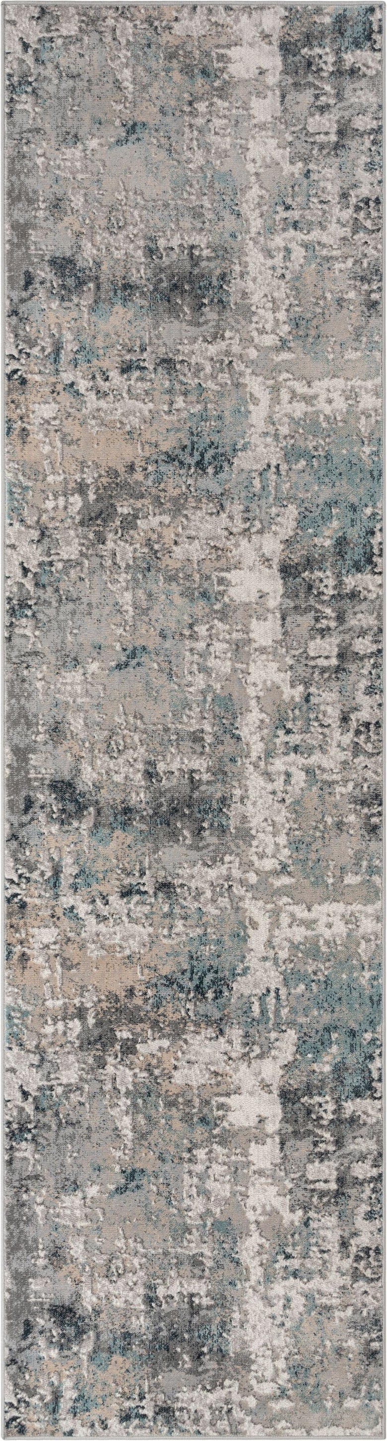 Meade Modern Abstract Distressed Grey Rug BLS-67