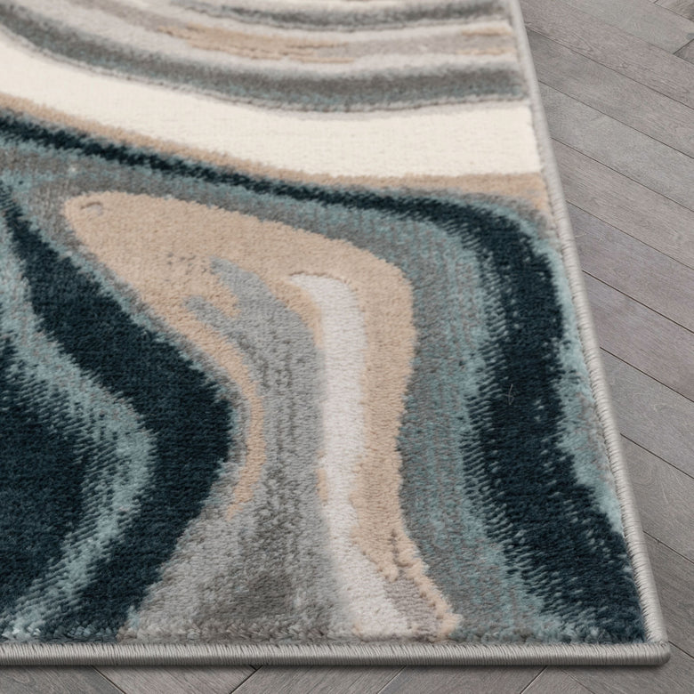 Fallon Modern Abstract Distressed Grey Rug BLS-87