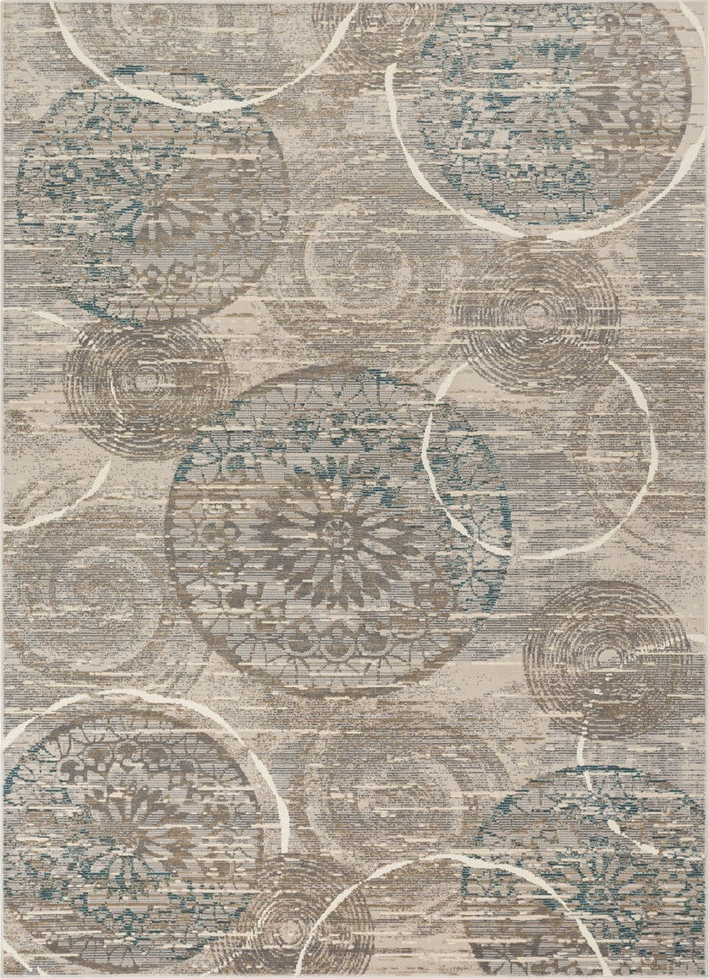 Jasmine Beige Contemporary Suzani Floral Rug CA-12
