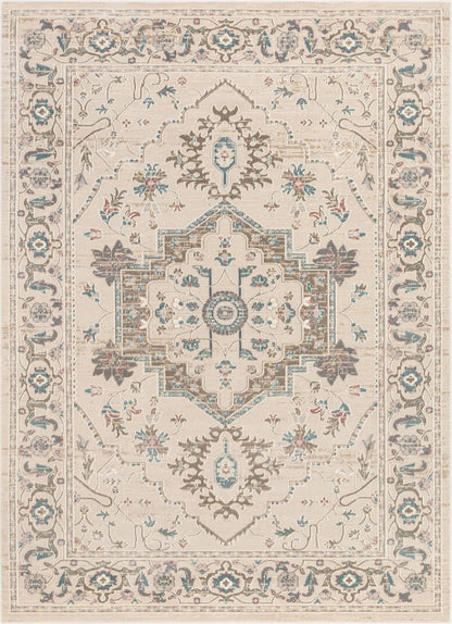 Mariah Beige Vintage Oriental Medallion Rug CA-82