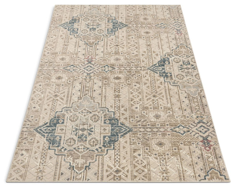 Magnolia Beige Vintage Abstract Geometric Rug CA-92