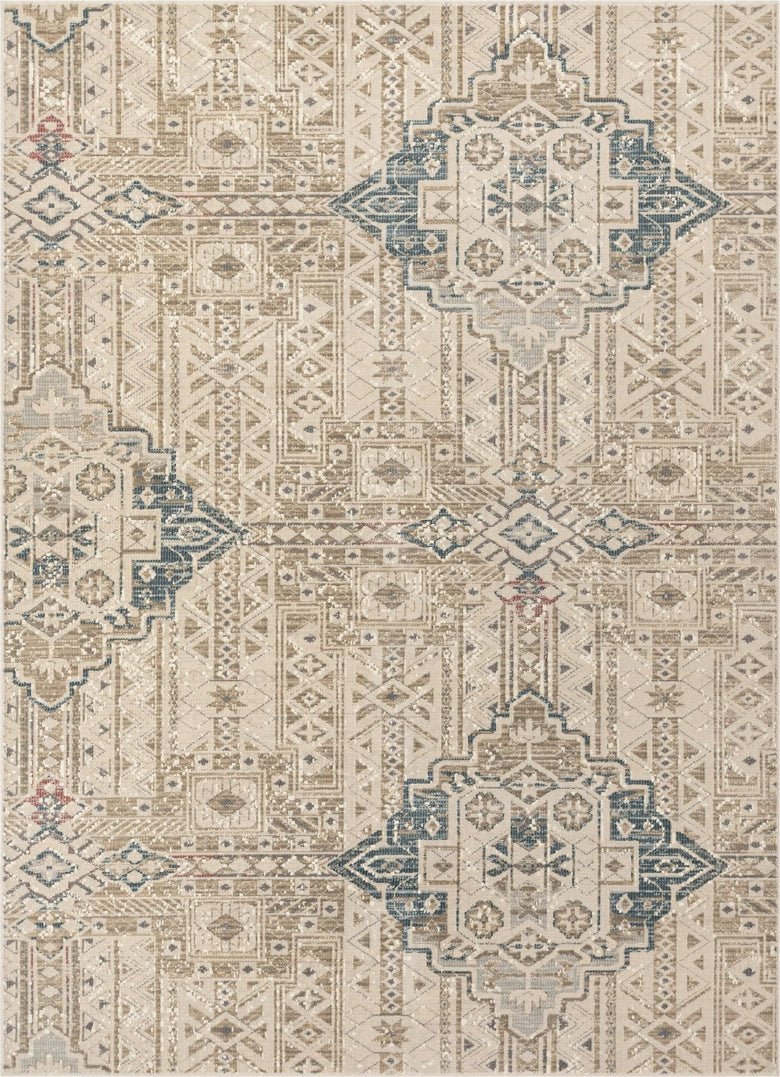 Magnolia Beige Vintage Abstract Geometric Rug CA-92