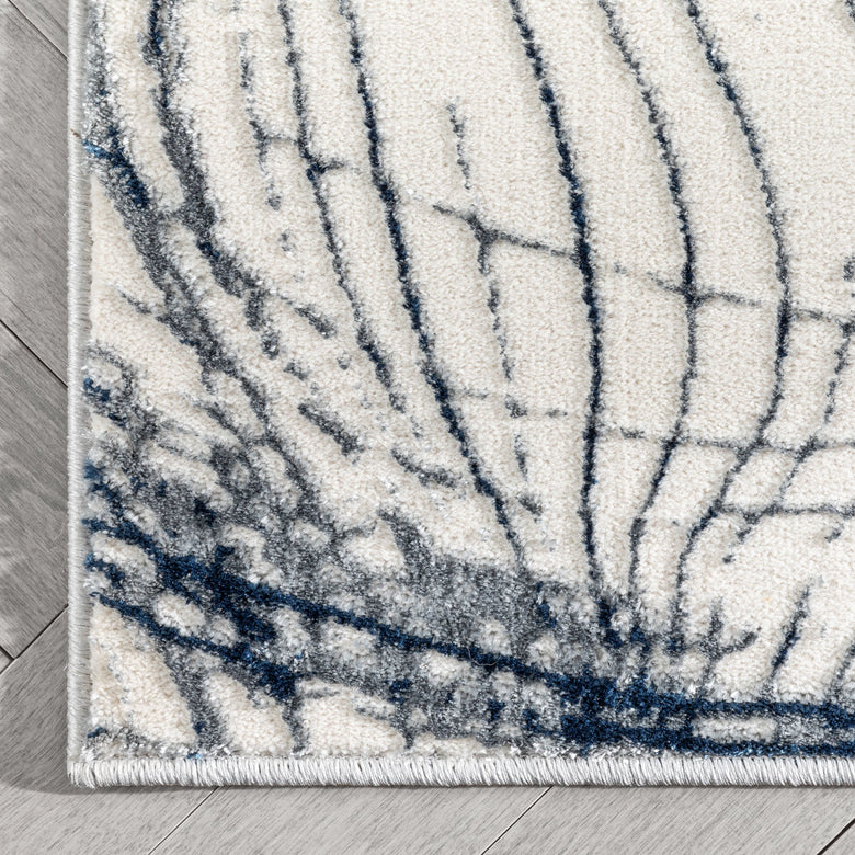 Sinead Vintage Modern Abstract Blue Glam Rug CAI-114