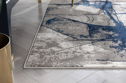 Allegra Modern Abstract Blue Glam Rug CAI-54