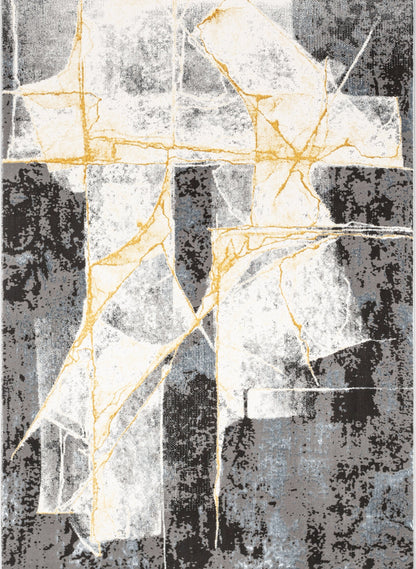 Allegra Modern Abstract Grey Glam Rug CAI-57