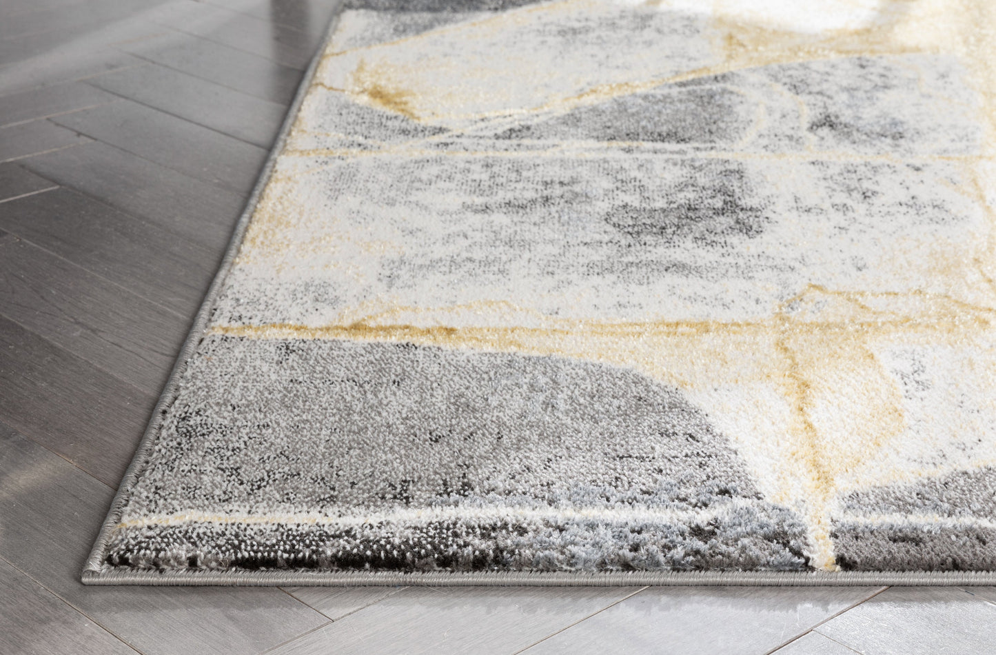 Allegra Modern Abstract Grey Glam Rug CAI-57