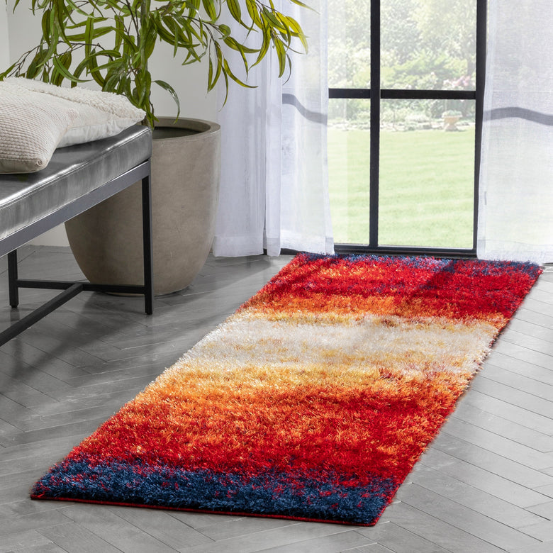 Kynlee Modern Abstract Yellow/Gold Shag Rug CAN-21
