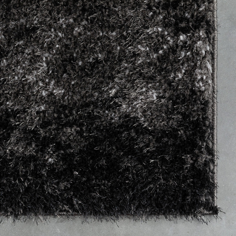 Kynlee Modern Abstract Black Shag Rug CAN-23