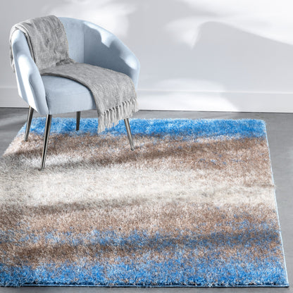 Kynlee Modern Abstract Grey Shag Rug CAN-27