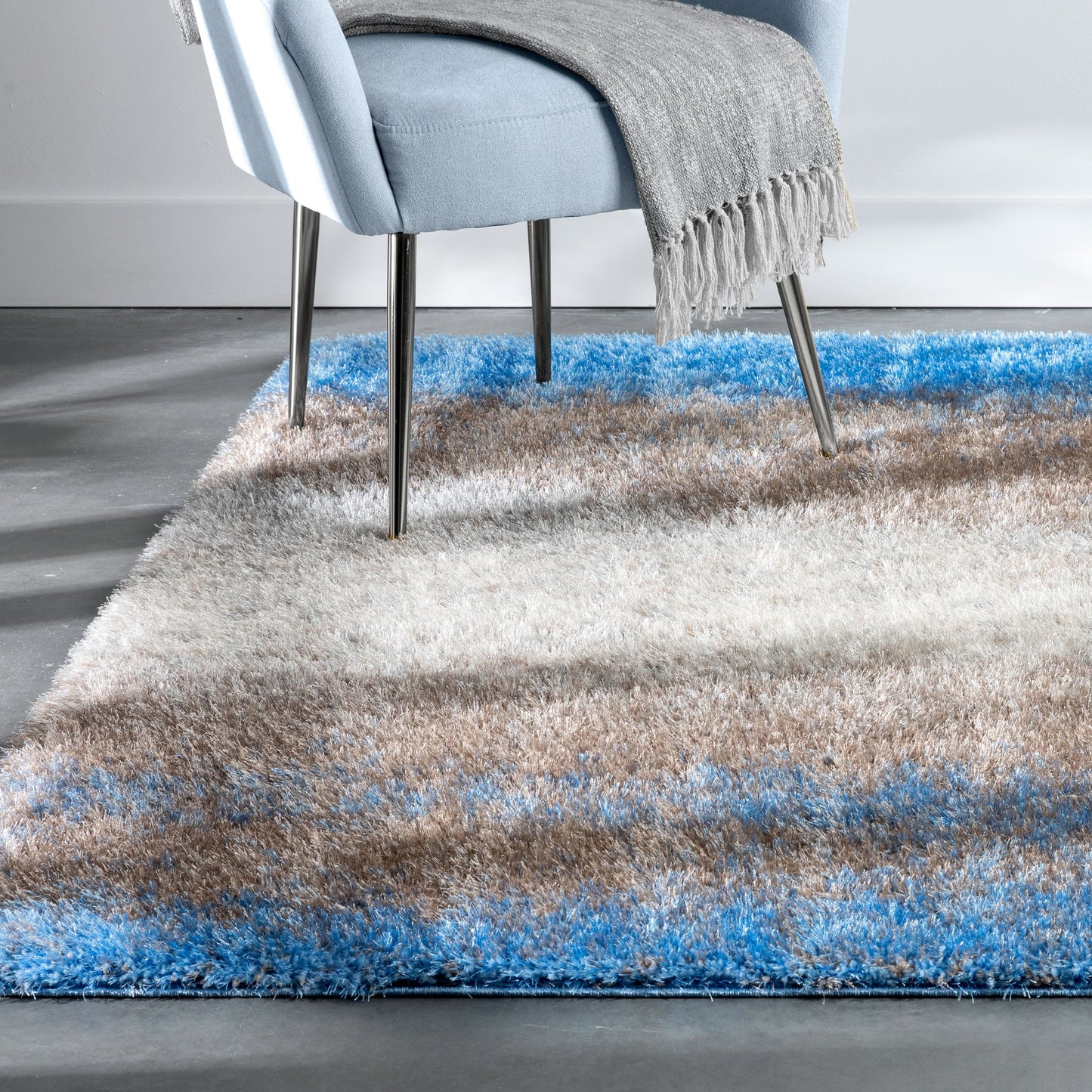 Kynlee Modern Abstract Grey Shag Rug CAN-27