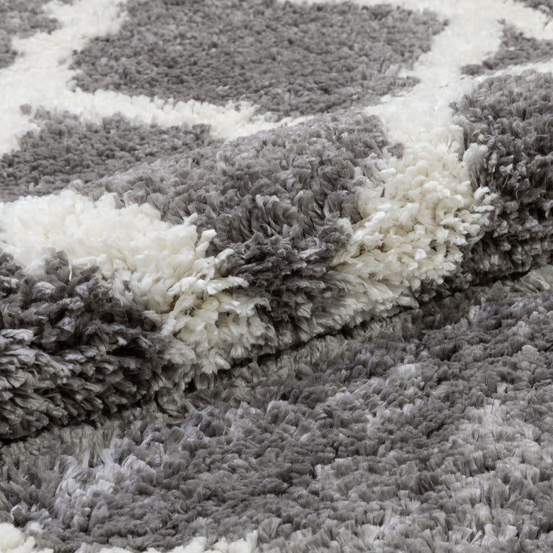 Capri Shag Trellis Lattice Grey Rug CAS-07